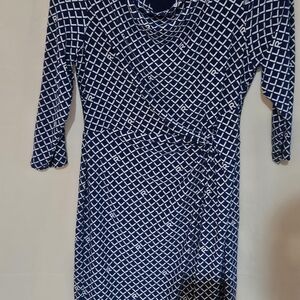 Polo Ralph Lauren Navy and White Long Sleeve Dress